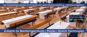 Eventausstattung Oberbayern, Niederbayern, Schwaben, Oberpfalz und Franken